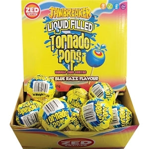 Jaw Breaker liquid filled Tornado Pop 33.25g Blue Razz Flavour