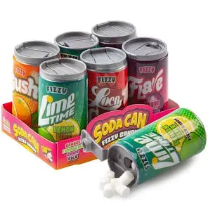 Soda can with fizzy candy 6 pack