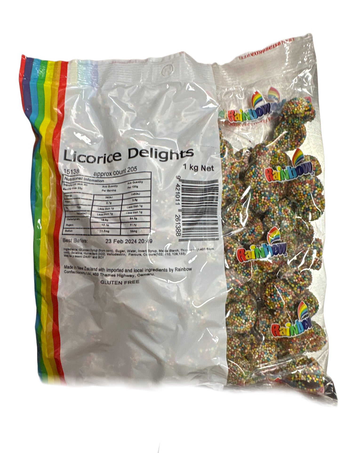 Rainbow licorice delights New Zealand 90g to 1kg