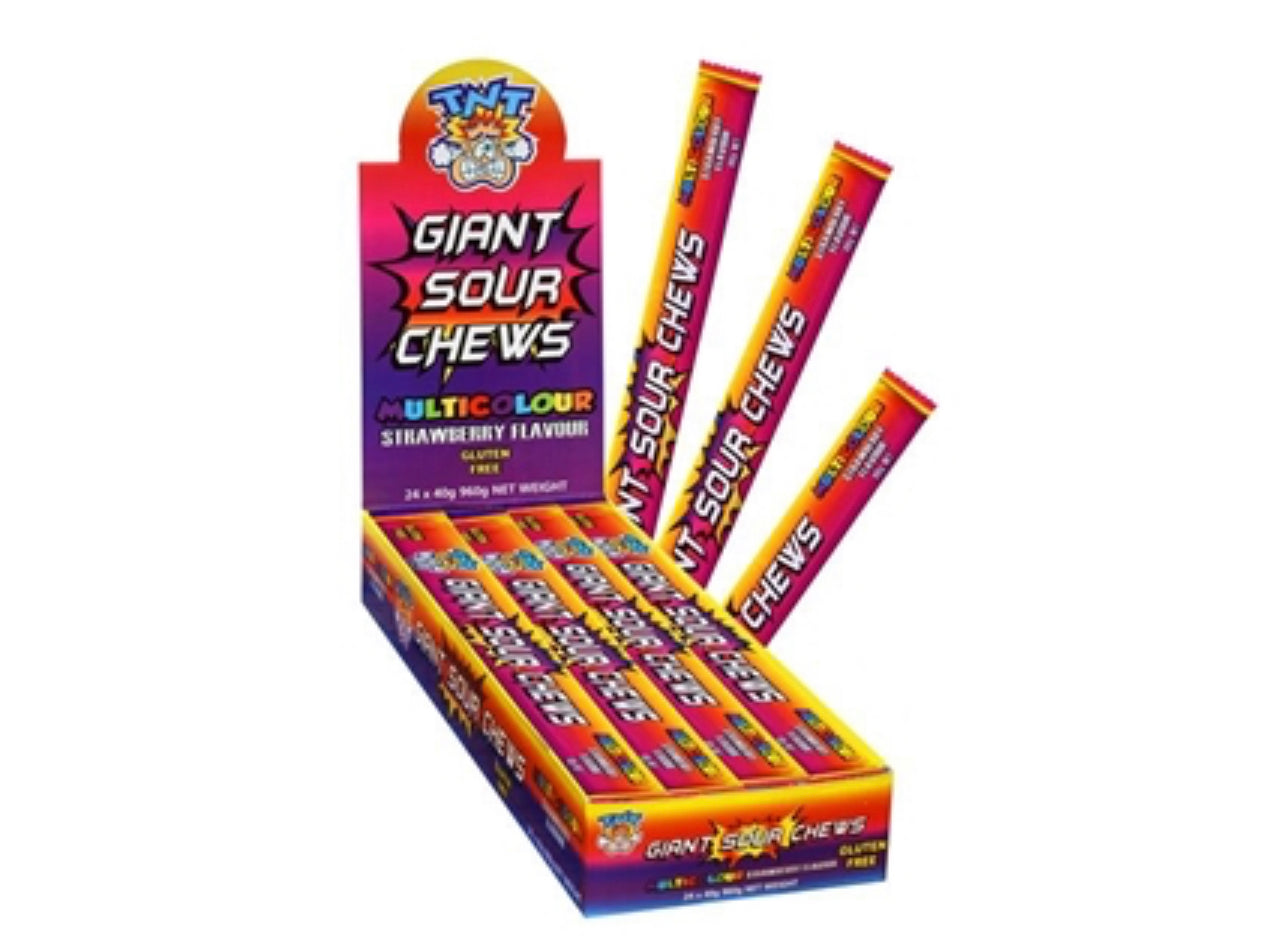 Giant Sour Chew  Bar Multi colour  40g