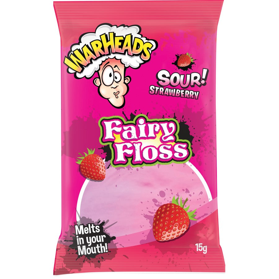 Warhead Sour Strawberry Fairy Floss 15g